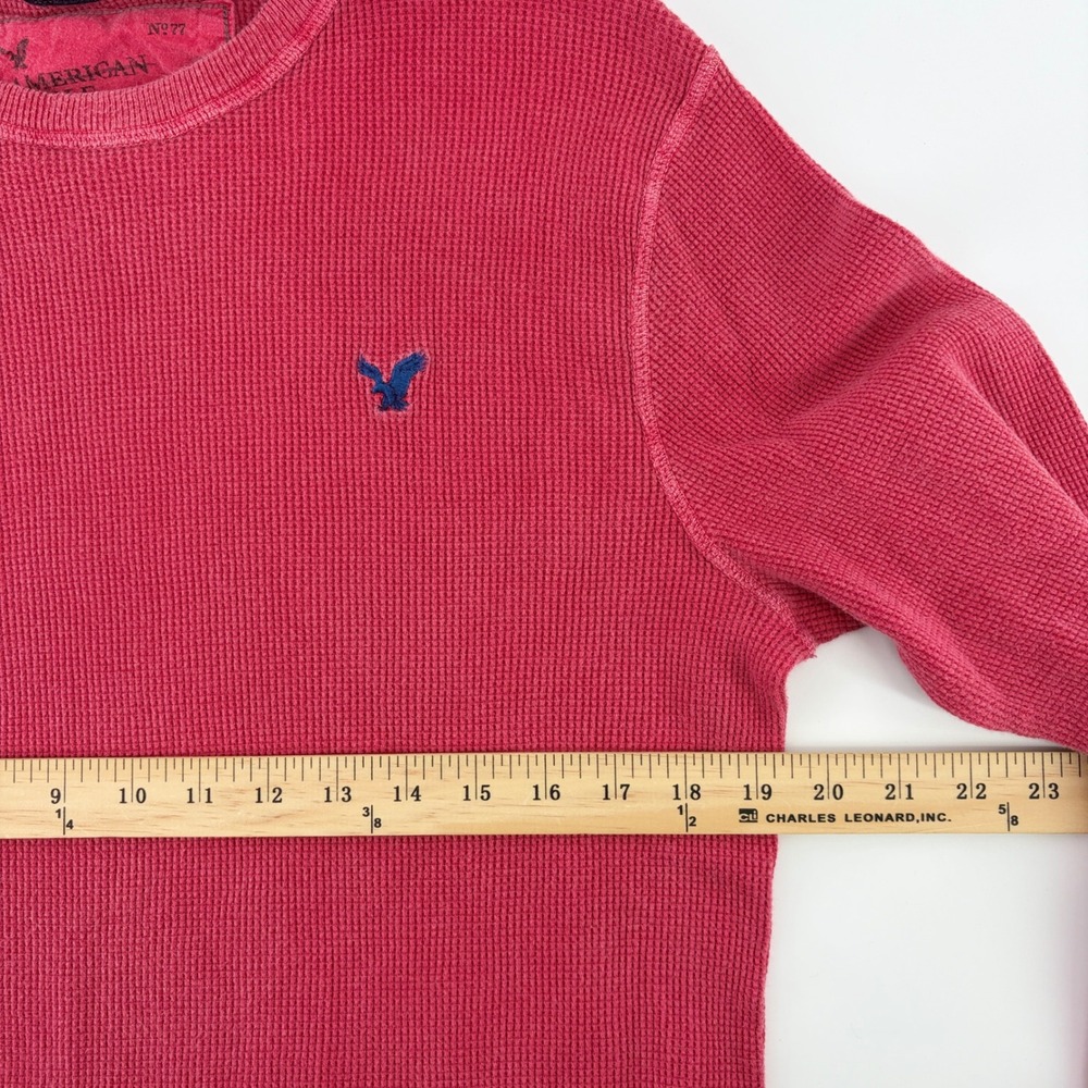 Y2K American Eagle Thermal Shirt Mens XL Waffle Knit Vintage Long Sleeve Layer - Picture 6 of 7